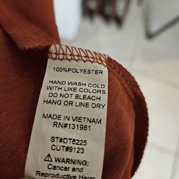 Naif Womens Rustic Red Orange Open Front Blouse with Relaxed Fit & Belt Large - Picture 7 of 15